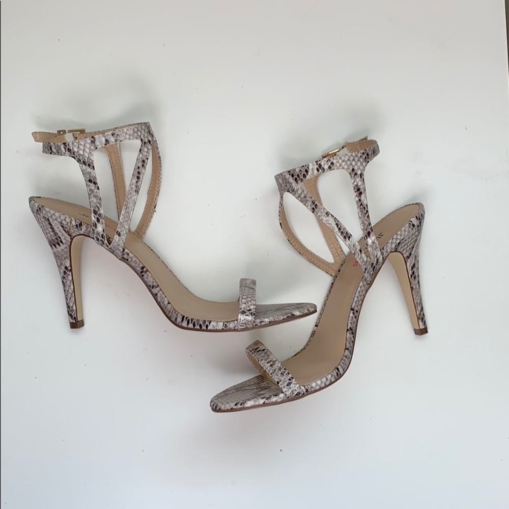 JustFab Snake Print Heeled Sandal